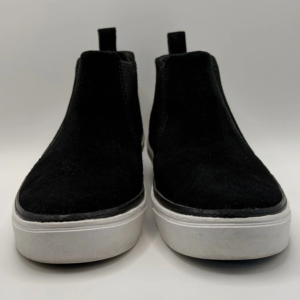 TOMS Black Suede Paxton Slip-On Chelsea Boots Mid Top Sneakers Womens 8